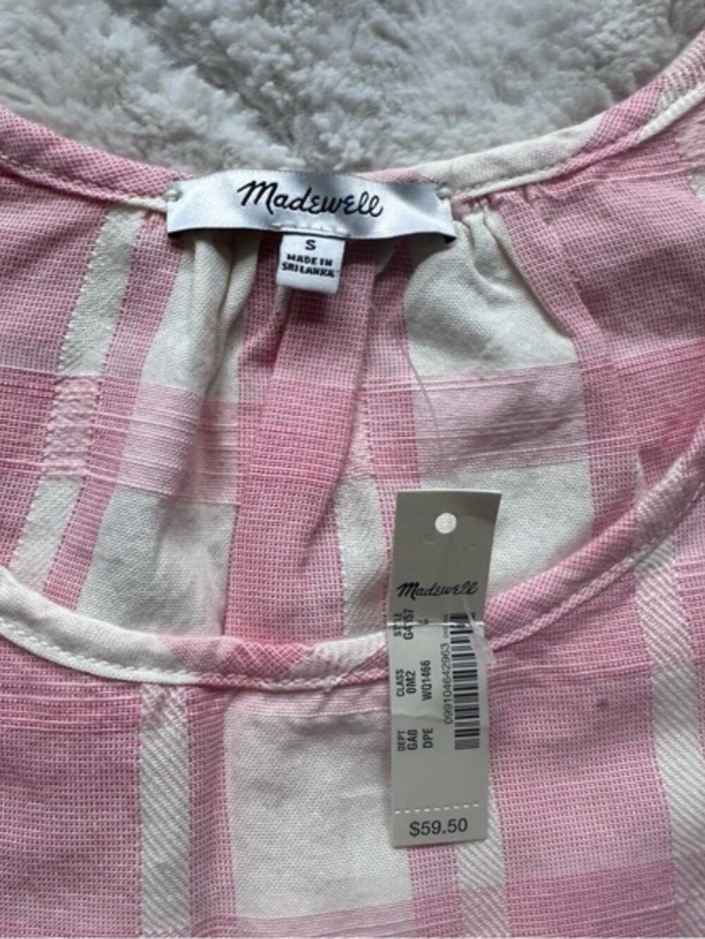 Madewell | Pink Plaid Crop Swing Tank Top | Size Small - Picture 4 of 7